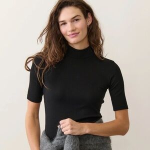 Marine Layer Lexi Rib Mock Neck Top